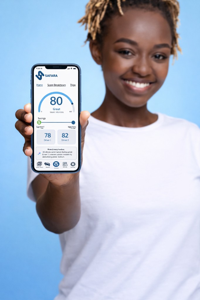 Driver checking Safara driving score on the app