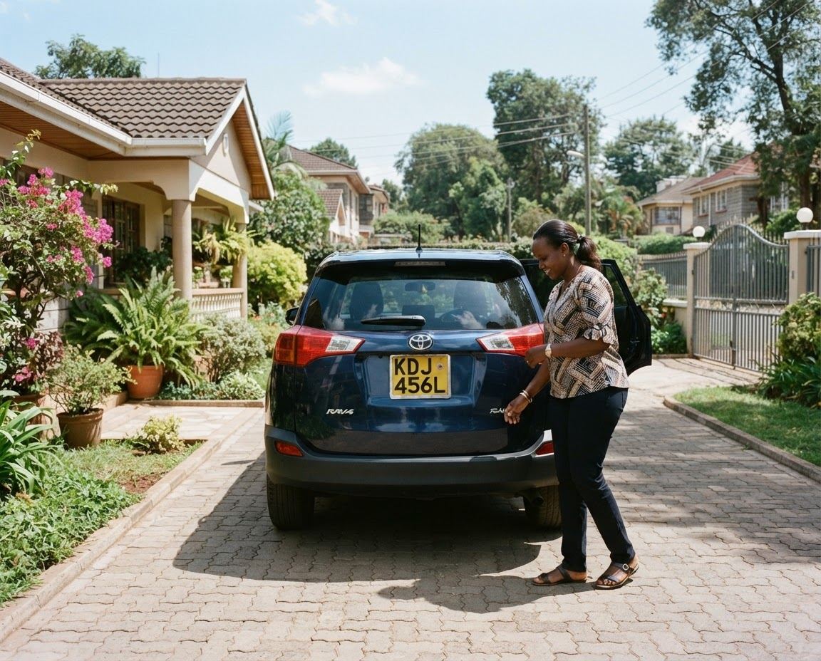 A woman loading bags into the boot of a car